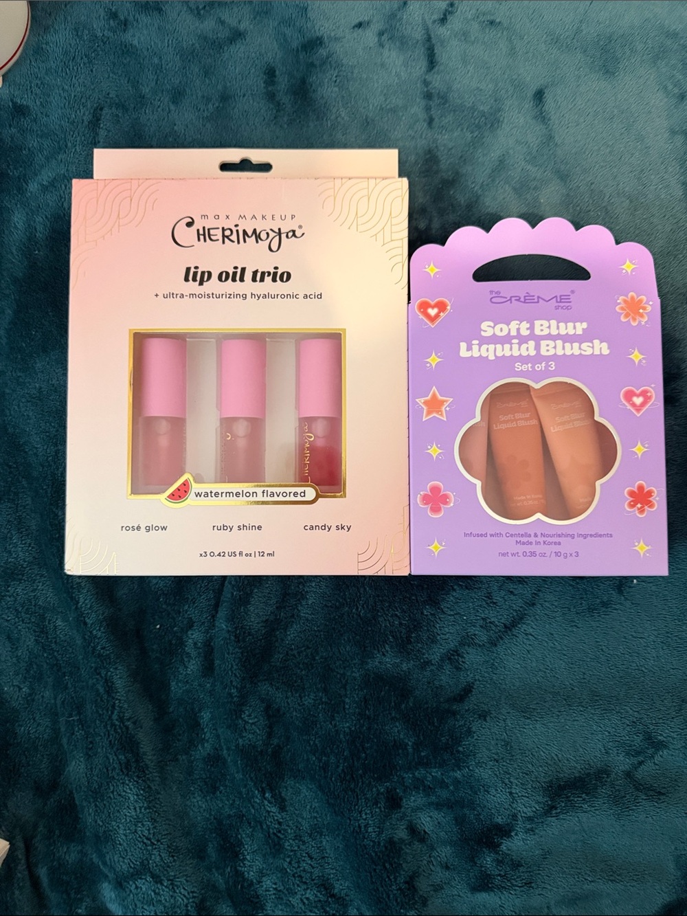 Cherimoya Lip Gloss & Blush Set - Pink and Lilac Packaging